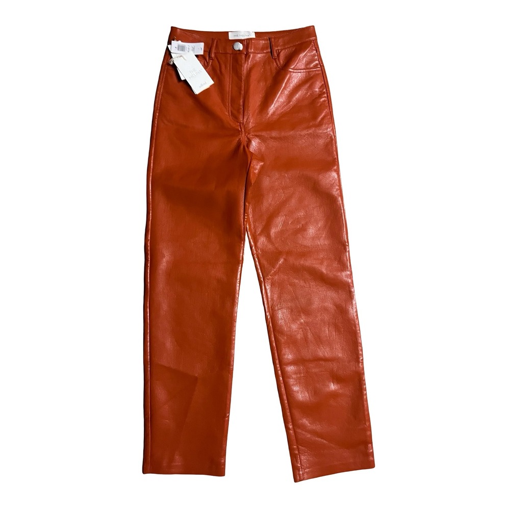 Wilfred The Melina High Rise Straight Leg Faux Leather Pants Revel Red 6 81518